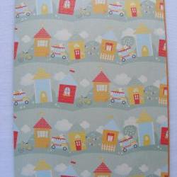 A5 Handmade Drawing Sketching Notebook Ice Cream Van Bunting & Bikes Red Yellow Green Blue Orange 
